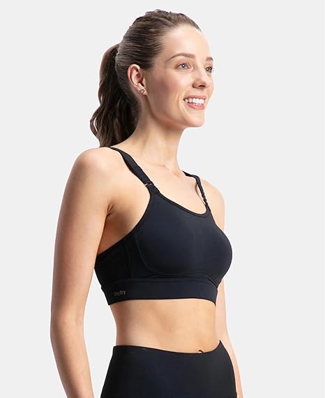 Jockey MI16 Women’s Wirefree Padded Sports Bra – Full Coverage Racerback with StayDry Microfiber